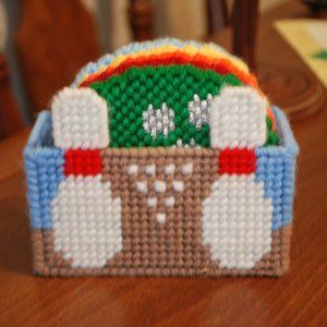 Bowling Ball Coaster Set of 5 w/Holder